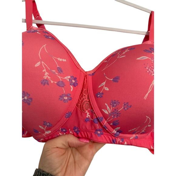 Woman Within Comfort Choice New Women's Size 46C Wireless Full Coverage Pink Bra - Picture 3 of 12